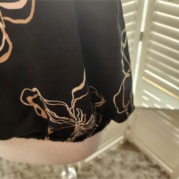 11 HONORE  NEW GOLD / BLACK JASMINE FLORAL BLOUSE MULTIPLE SIZES - Picture 4 of 7